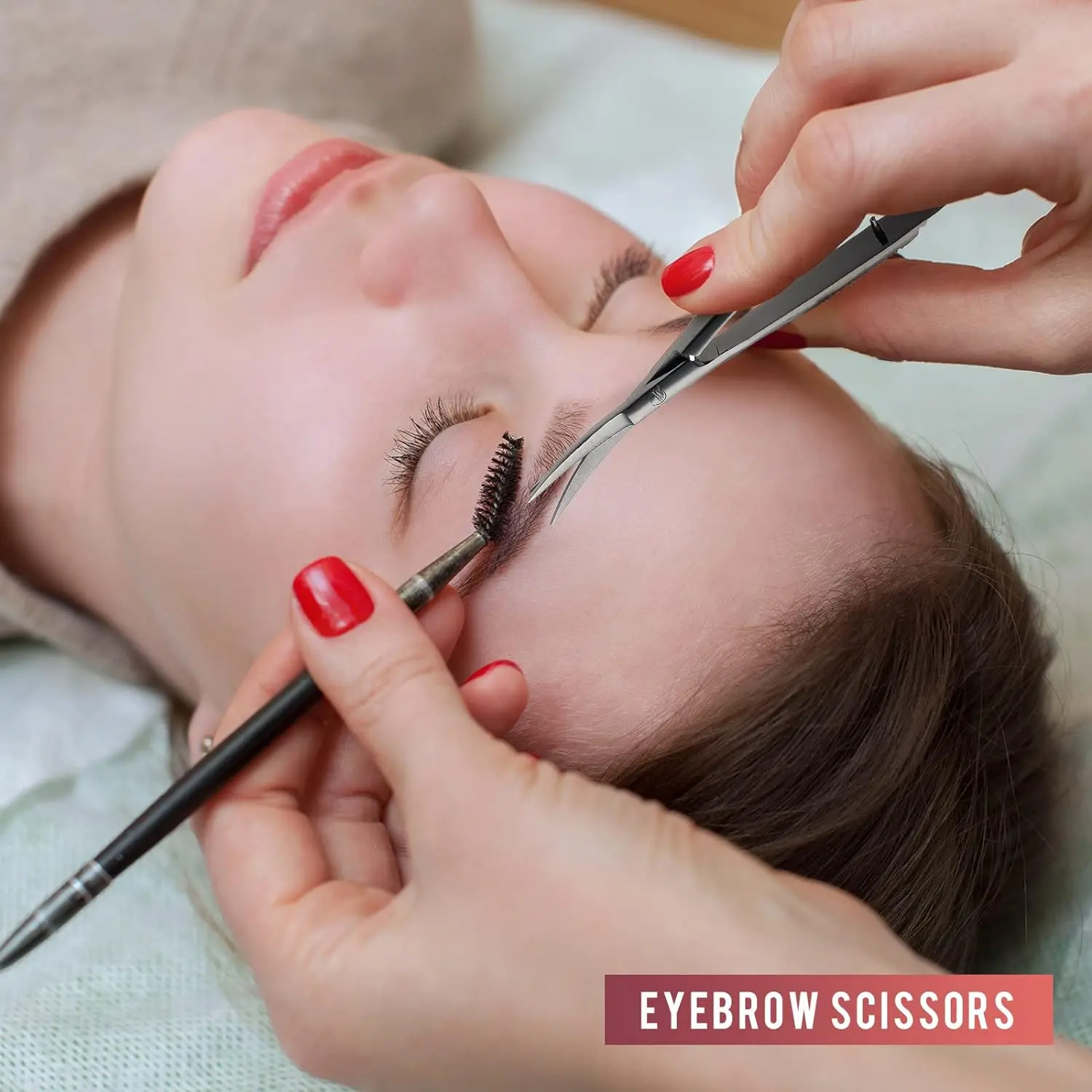 Spring Scissors Black  Color Stainless Steel Eyebrow & Eyelash Shaping & Trimming Scissor, Embroidery Scissors Extra Fine edge.