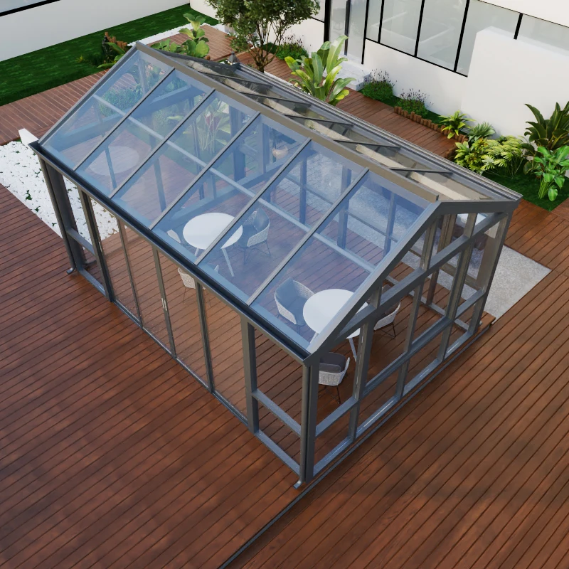 Luxury gazebo outdoor aluminum 4 season kit shelter sunroom four season patio stand alone sunroom glass house outdoor