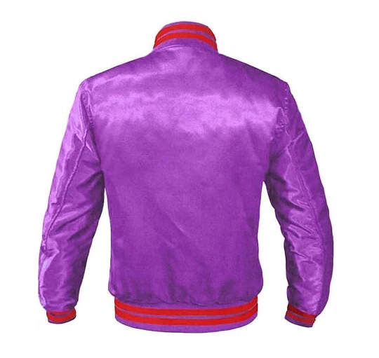2024 New New Fashion Style Custom Satin Varsity Jacket Wholesale Men School Satin Baseball Jackets