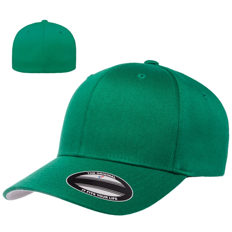 6277 Luxury custom 6 panel structured baseball hat flex fit curved brim gorras stretch fitted hat for men