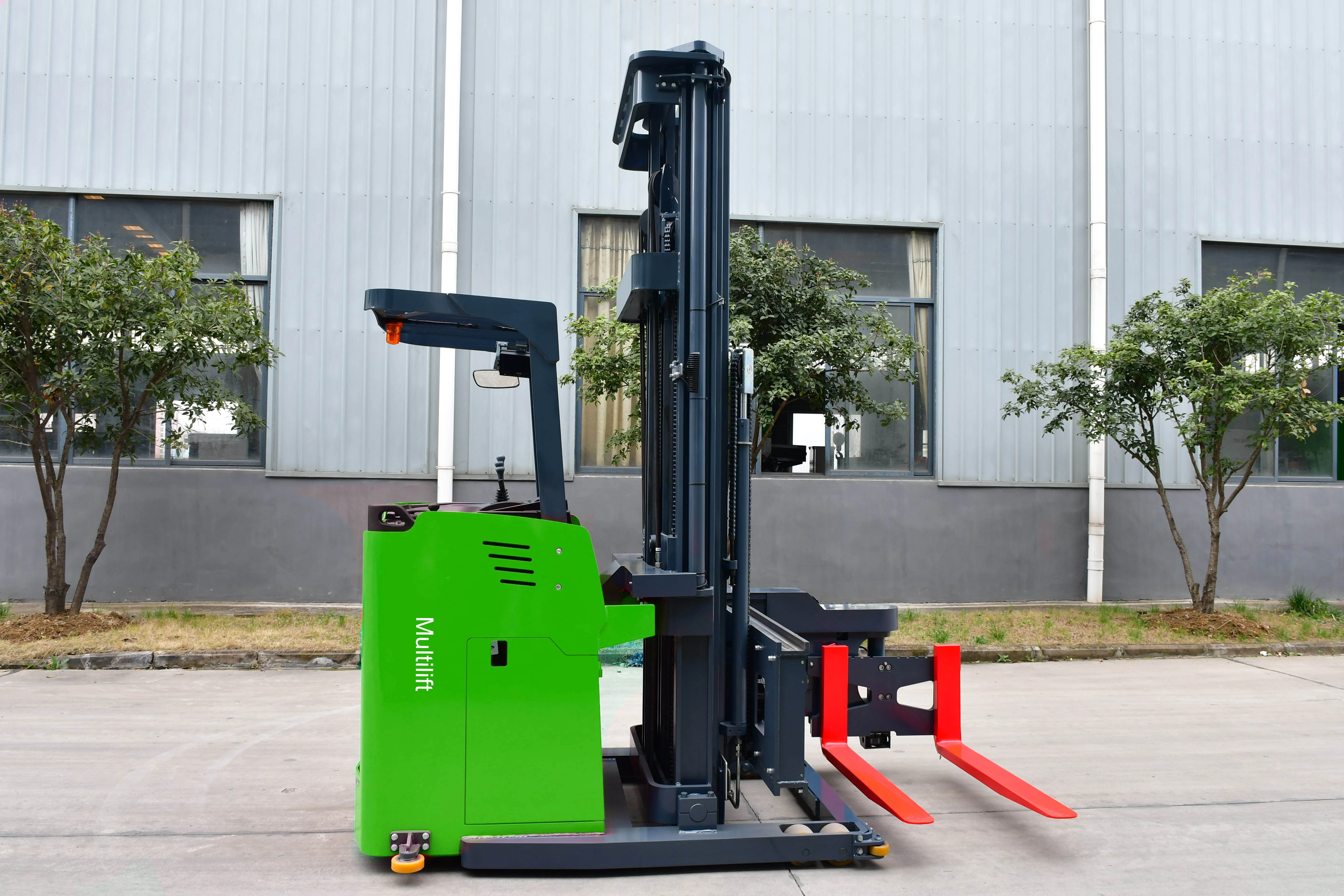 1.5 Ton Narrow Aisle 3 Way Vna Electric Pallet Stacker Tri-lateral Forklift Up To 7 Meters High