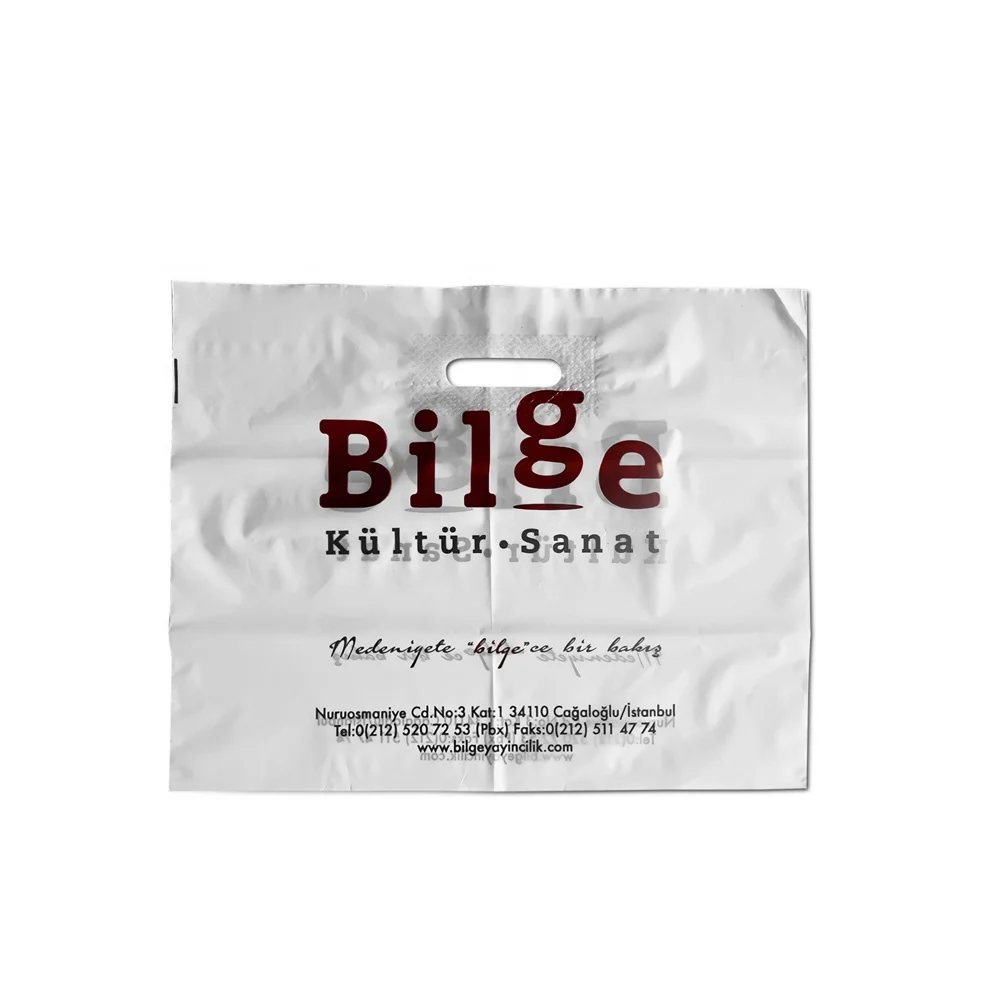 MDPE Disposable Wholesale Reinforced Die Cut Plastic Bag with Logo for Shopping from the Manufacturer