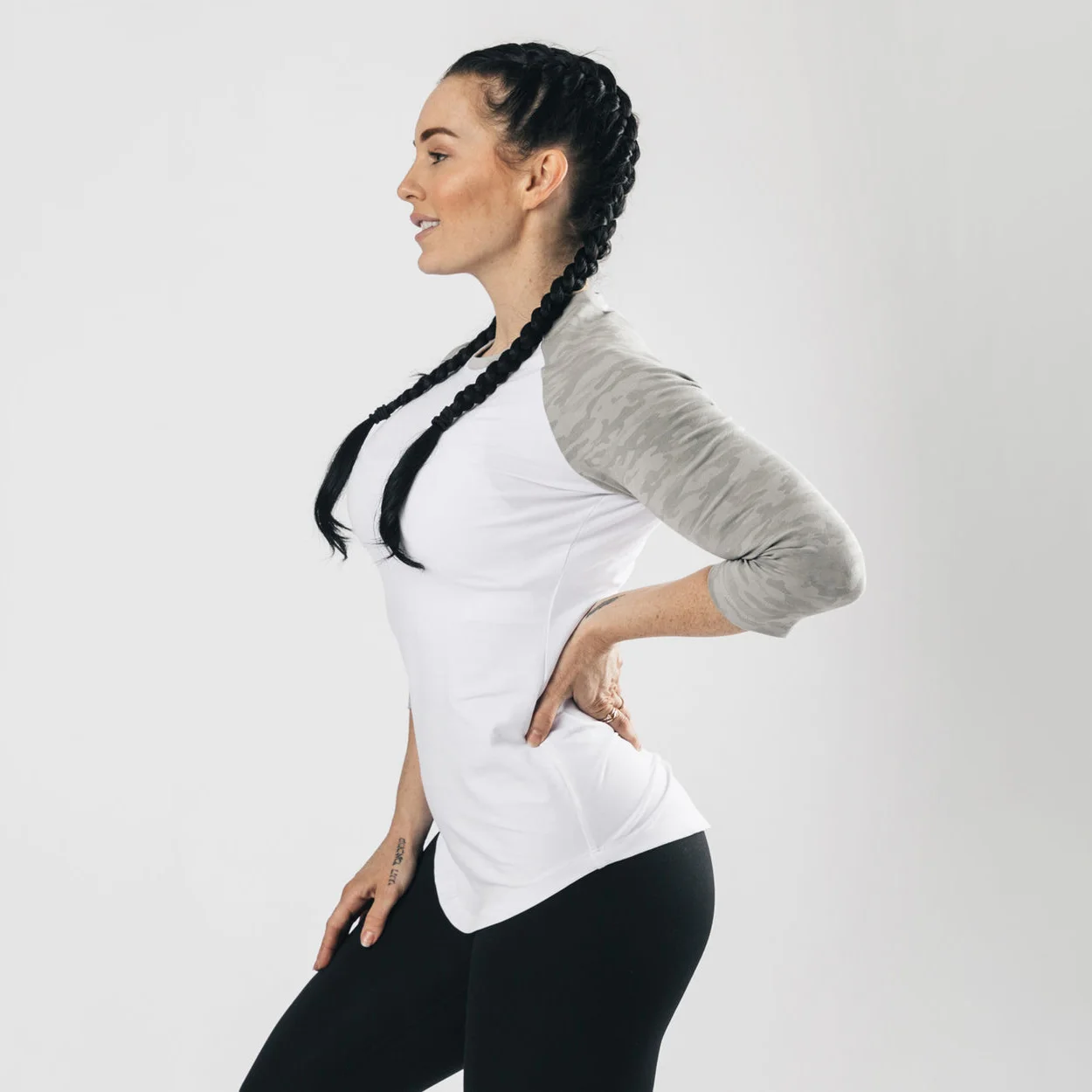 Custom Womens 3/4 Length Sleeve T-Shirt Blank Scoop Neck Tee Cottonplain Raglan Baseball T Shirt Women