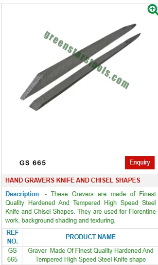 Hand Gravers Knife And Chisel Shapes GS 665 Jewelry Tools for Jewellery Tools