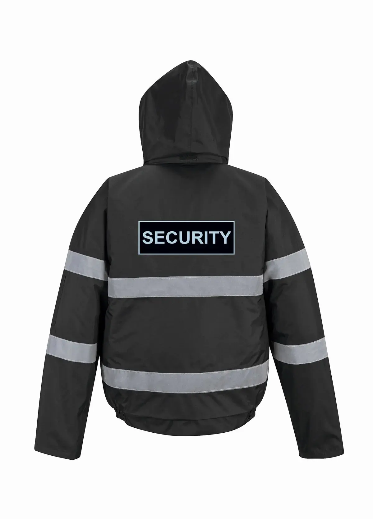 Hi Vis Security Reflective Bomber Parka Reflective Bomber Jacket with Security Branding Class 2 Mini Black jacket