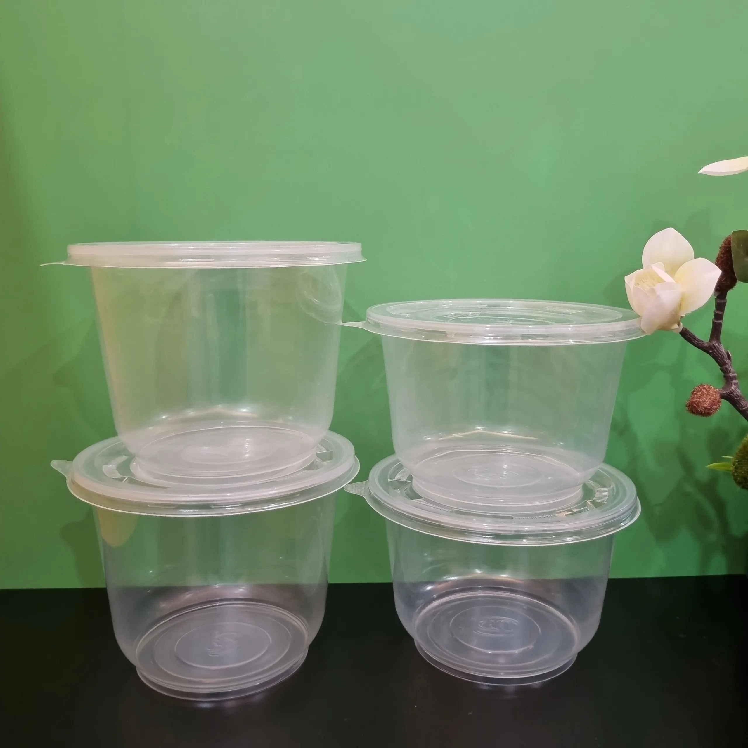 Manufacturer A set of 10pcs of storage boxes Microwave food container storages set 550ML transparent round shape PP plastic