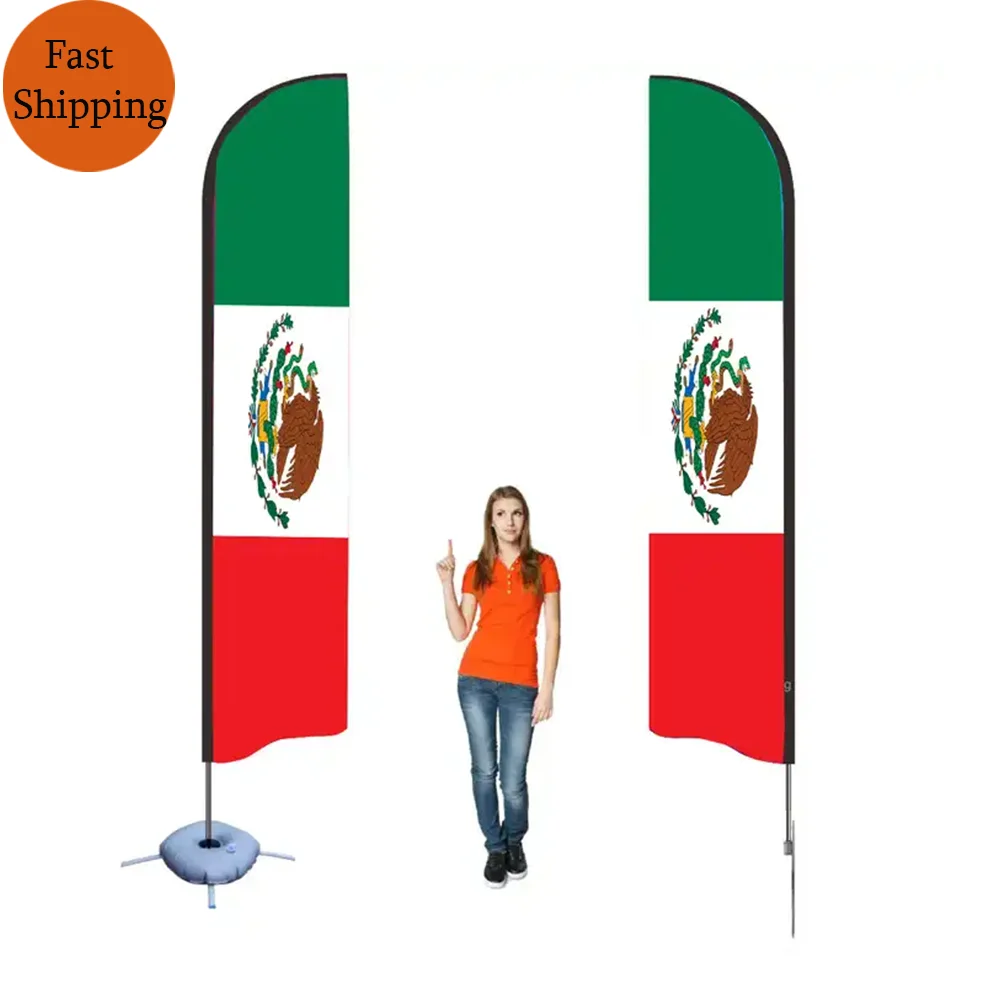 Custom Promotional Flag Giant Telescopic Wind Blade Feather Flag for Real Estate Sale