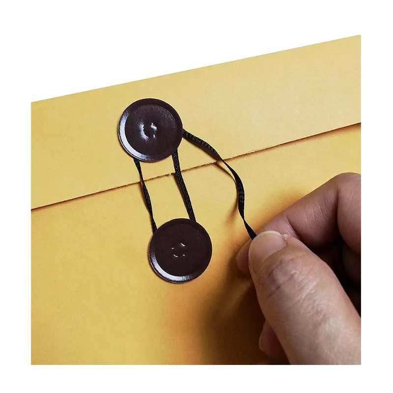 Low MOQ Golden Kraft Pocket Envelope with Button Fastener String 100gsm C4 9 x 13 Inch For Filing or Mailing Documents