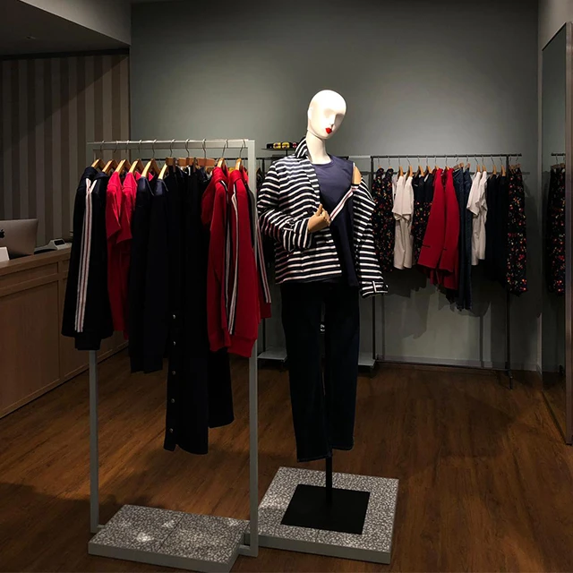 Wholesale Garment Store Display Rack Metal Clothing Stand High Quality Wall Mounted Clothes for Shop Store Furniture from Turkey