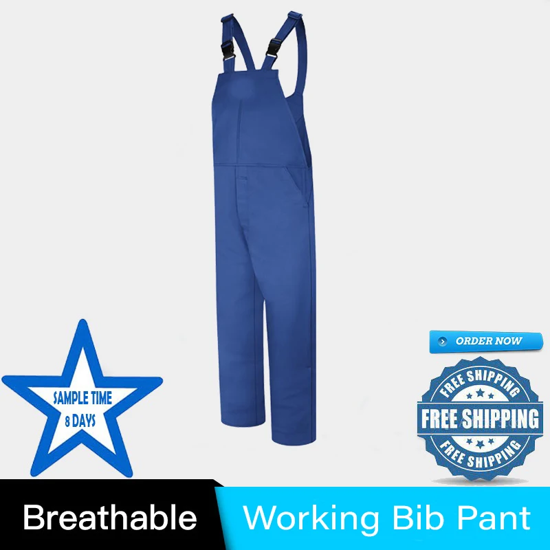 Heavy Duty Work Bib and Brace Overalls with Knee Pads Pockets work wearing bib overalls for men