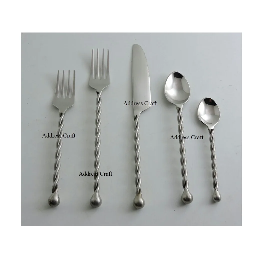 Custom Logo Stainless Steel Hotel Flatware Cutlery Set Office Party And Restaurant Used Latest Design Flatware Set Kitchenware