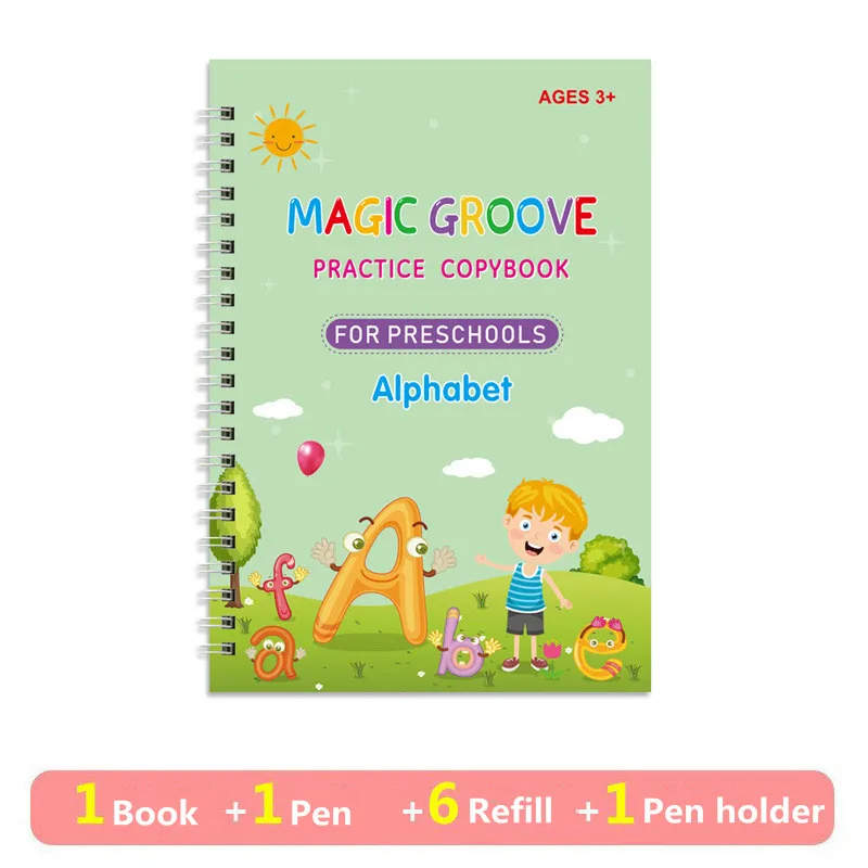 for Kids Sank Magic Practice Copybooks Alphabet Math Number Drawing Reusable Calligraphy Reused Handwriting Workbooks Grooves