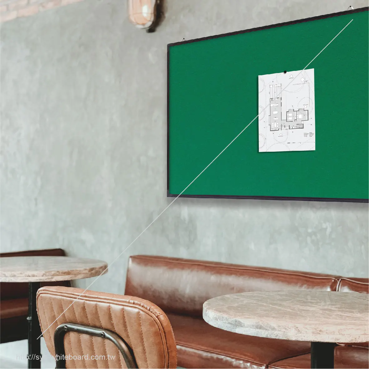 Домашняя настенная зеленая тканевая доска для объявлений