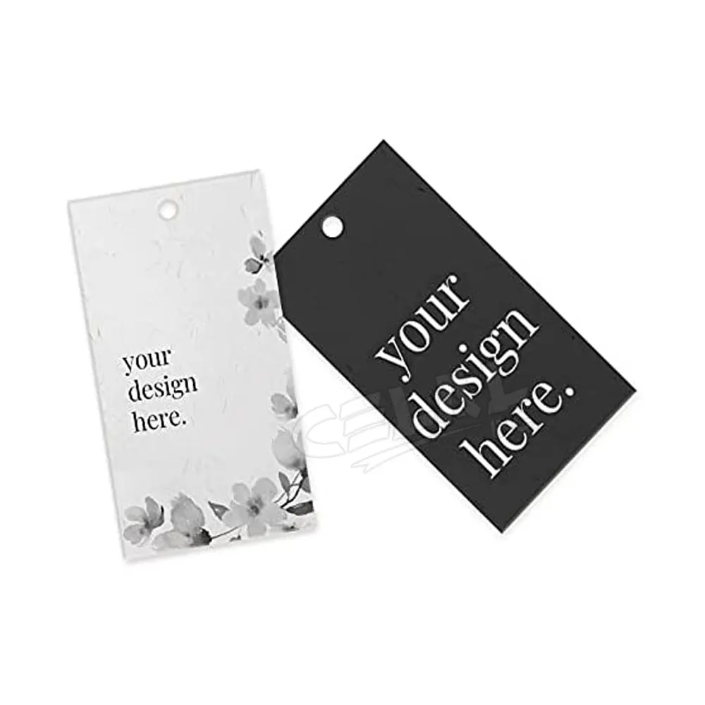 Customized Garment Paper Hangtag Eco Friendly Card Hang Tags Logo Swing Hang Tags For Clothing and Jeans