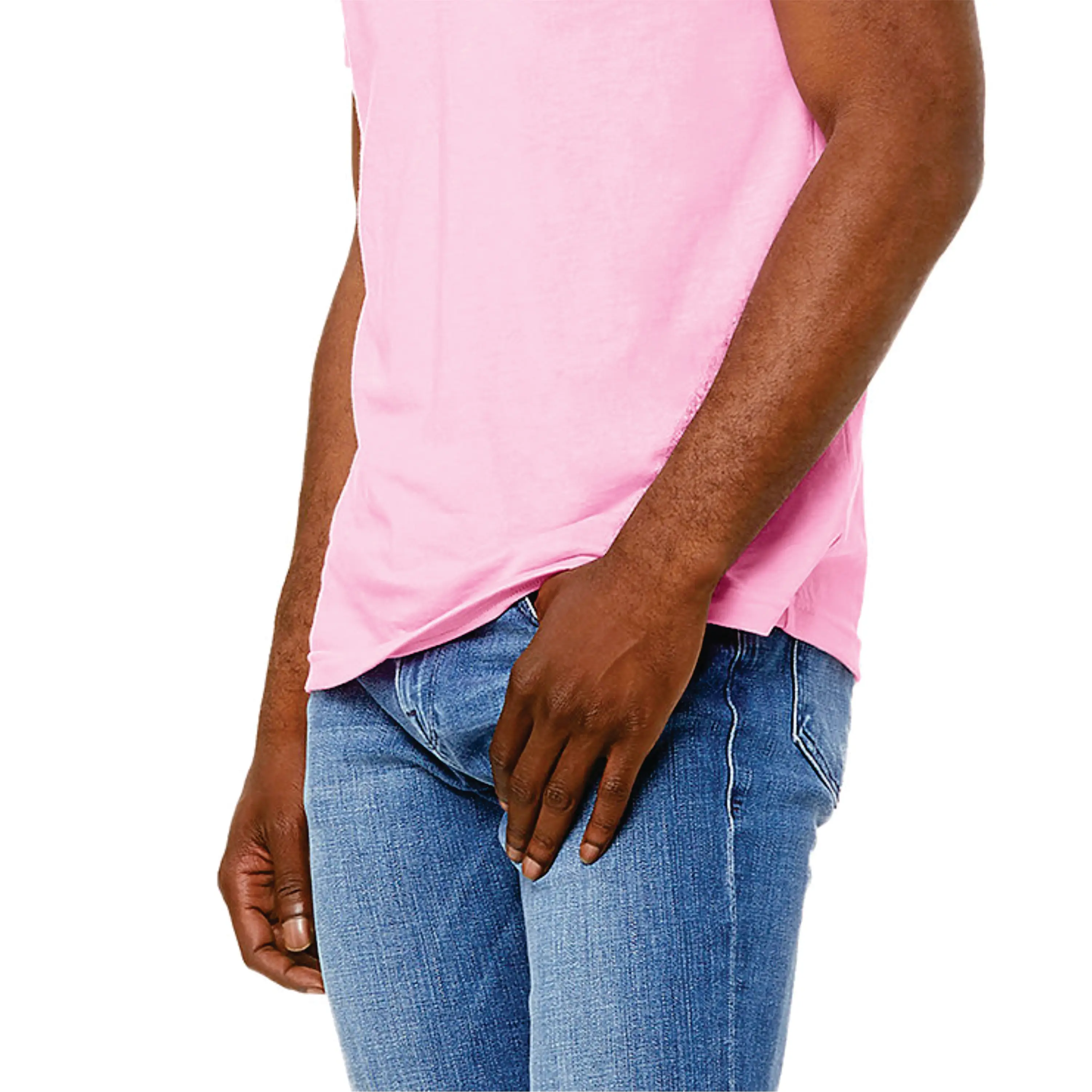Heather Bubble Gum Unisex CVC Short Sleeve T-Shirt: 52% Airlume Combed and Ring Spun Cotton, 48% Poly, 32 Singles, 4.2 oz