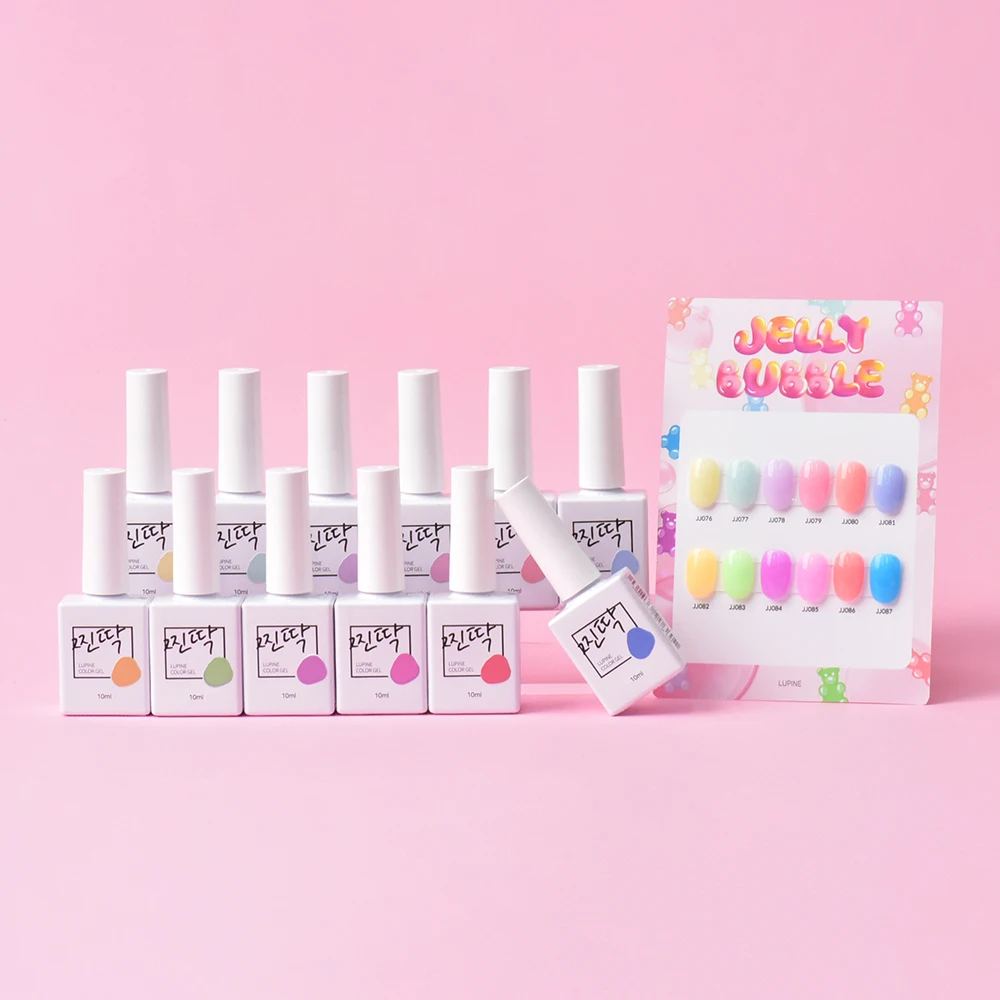 Korean color gel polish summer nails Lupine JJINTTAK 87 colors water syrup nail manicure pedicure 10ml