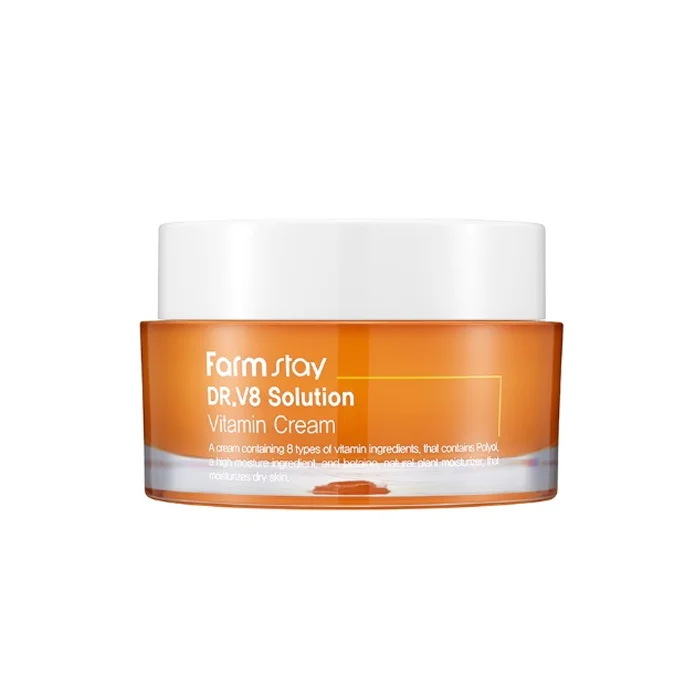 FARMSTAY DR-V8 SOLUTION VITAMIN CREAM - made in Korean Cosmetic - Anti-Wrinkle, Anti-Aging, Whitening, Moisturizing intensive