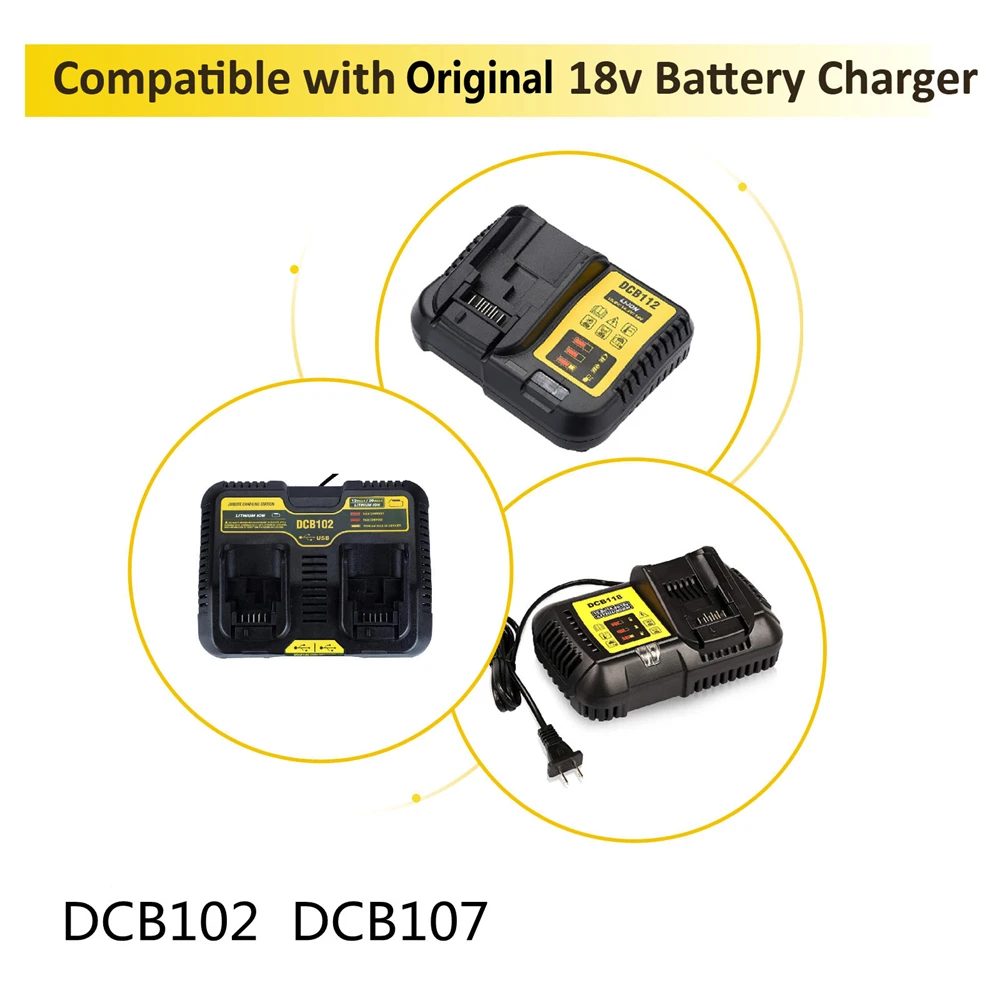 Сменный Аккумулятор для дрели Dewalt 18 В 20 5.5Ah 6.0Ah 8.0Ah 9.0Ah 12.0Ah перезаряжаемый литий-ионный аккумулятор электроинструмента