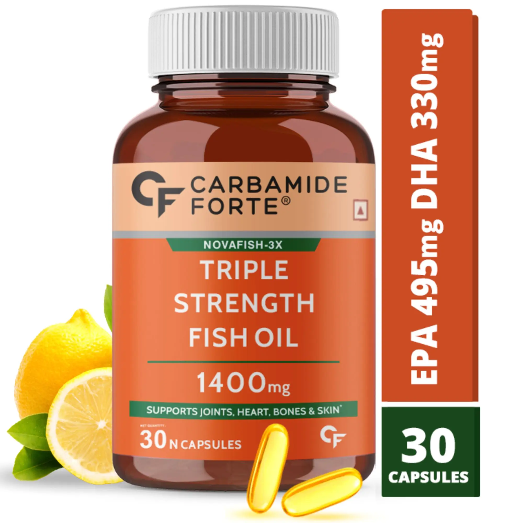 Капсулы из мягкого геля Triple Strength Fish Oil 1400 мг с Омега 3 для здоровья сердца гибких суставов поддержания мозга и иммунитета