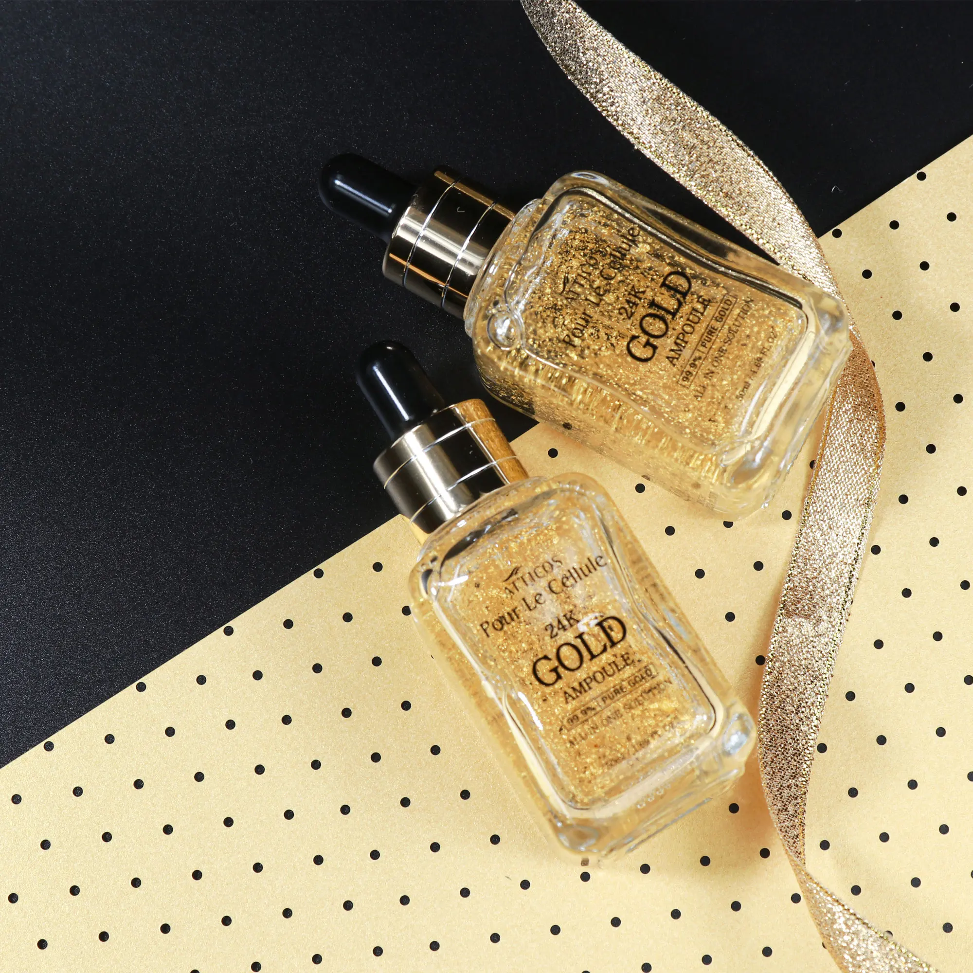 ATTICOS 24k Gold Ampoule 50ml Wholesale Medical Exfoliating Serum for Healthy Skin Luxury Korean Beauty Cosmetics
