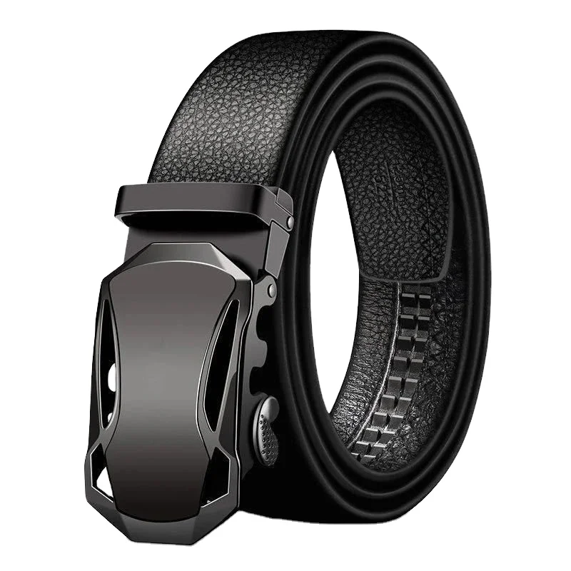 Best Men Belts Metal Automatic Buckle Brand High Quality Leather Belts for Men Famous Brand Luxury Work Business Strap