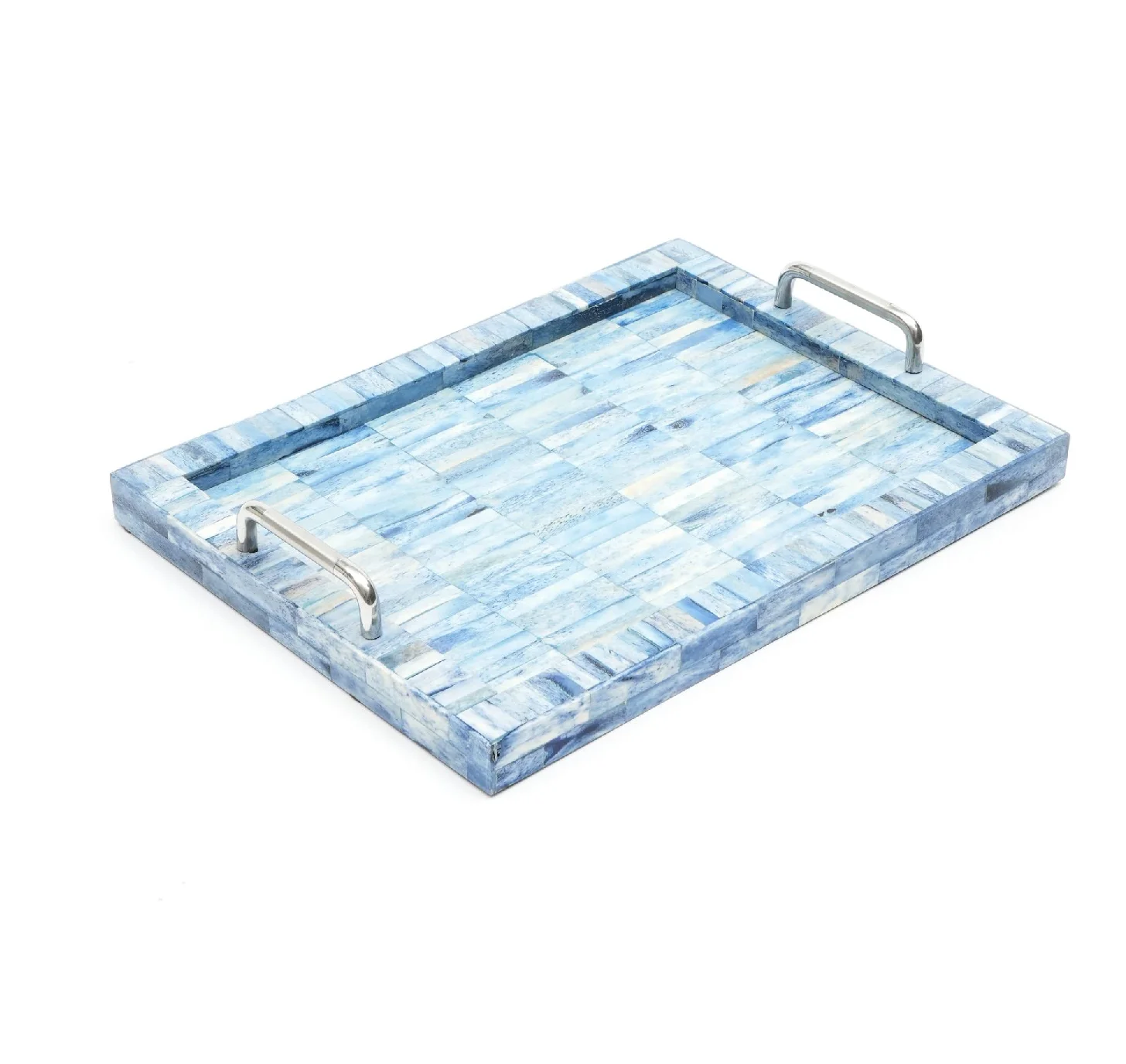Blue Indian Trending Bone Inlay and Mother of Pearls Serving Tray Decorative Best Quality Household