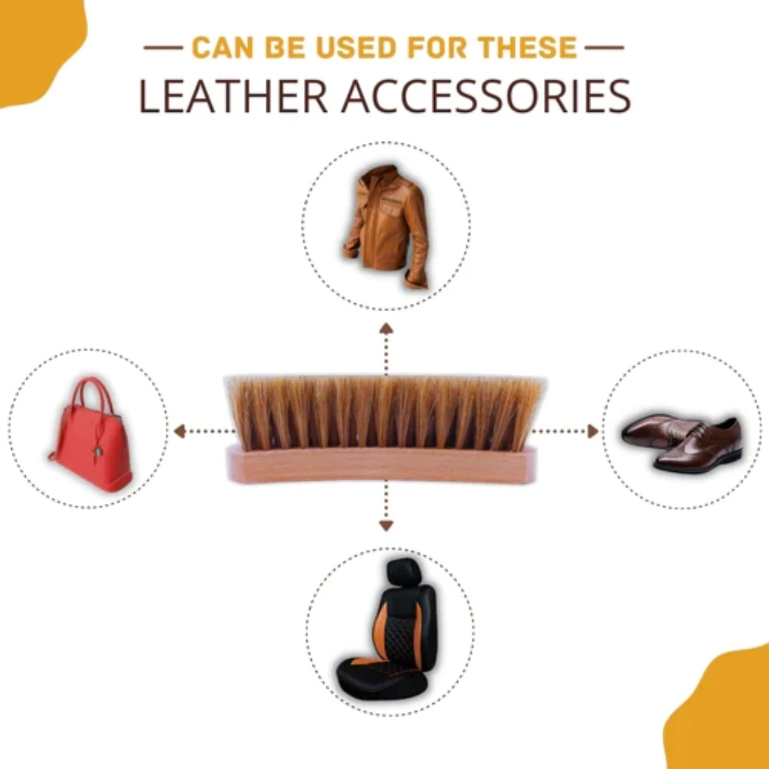 Unleash the natural shine of your shoes with the elegance of a Horse Hair Shoe Brush 6.5 Inch - Big 100% Natural