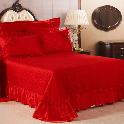 Red Wedding Duvet Bedding Set King Size Silk Quilt Comforter Bed Sheet Crib Bedding Sets Wholesale