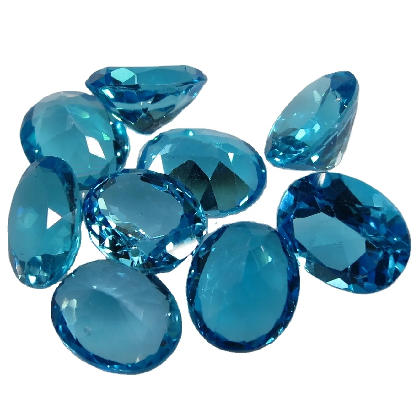 Natural Loose Blue Topaz Oval Cut Stone For Setting Transparent Fine Cut Best Price from India