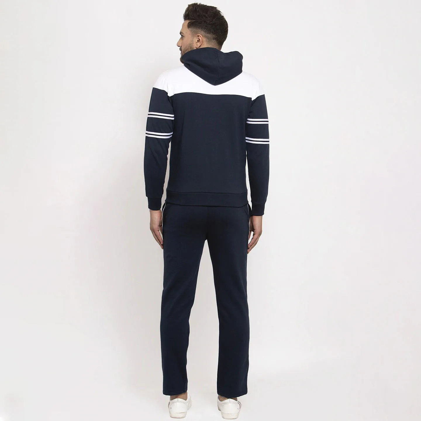 New Custom Plus Size Front Zip Men Two Piece Hoodies And Jogger Sets Track Jacket Tracksuit