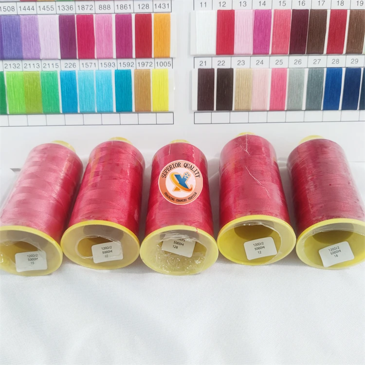 Changxu China75D 120 D Red Series 100% Polyester High Quality Embroidery Thread For embroidery Machine