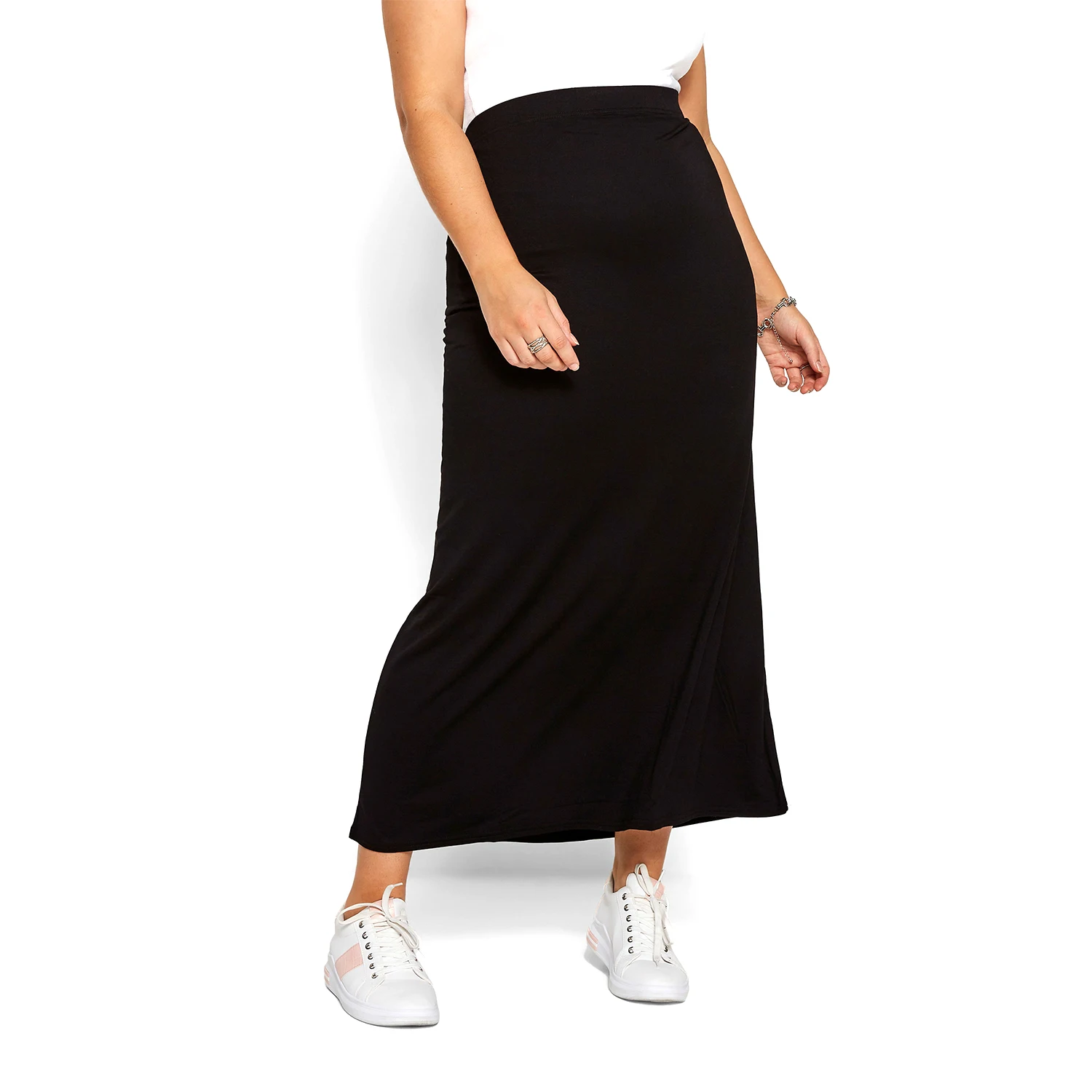 Women Plus Maxi tube Skirt With Elasticated waistband for an easy fit Made from a soft stretch jersey 100% Cotton