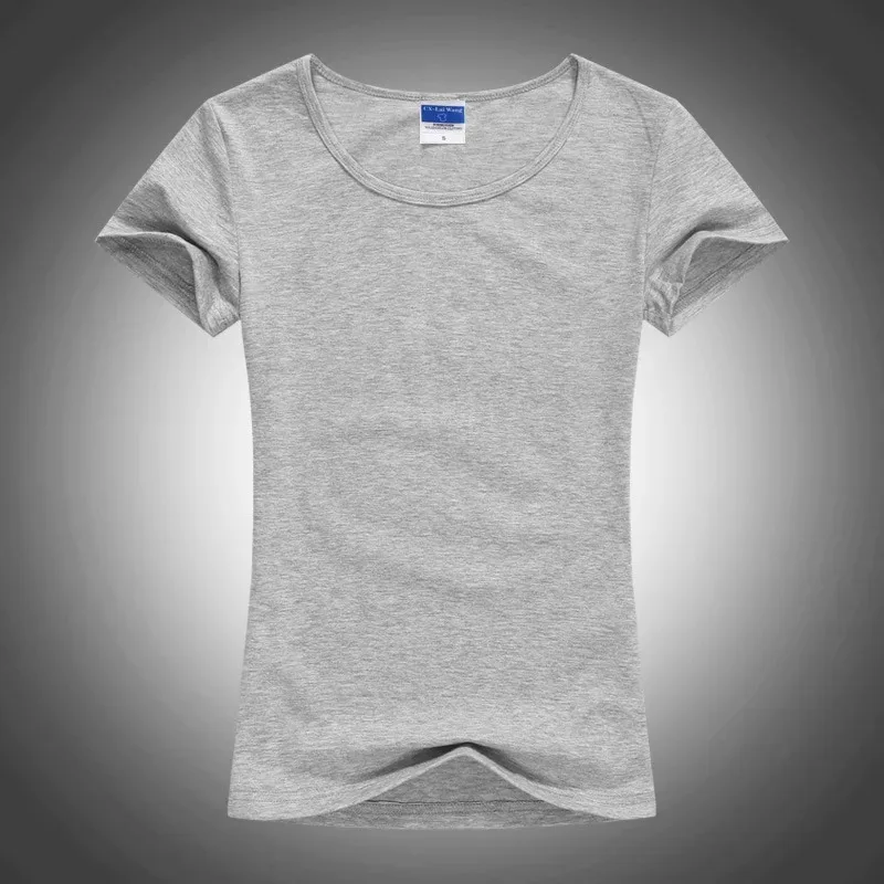 Slim Sexy Custom Tee Shirt Logo Photo Text Print for Women Ladies Summer Cool Basic Cotton T-Shirt Short Sleeve T Shirt