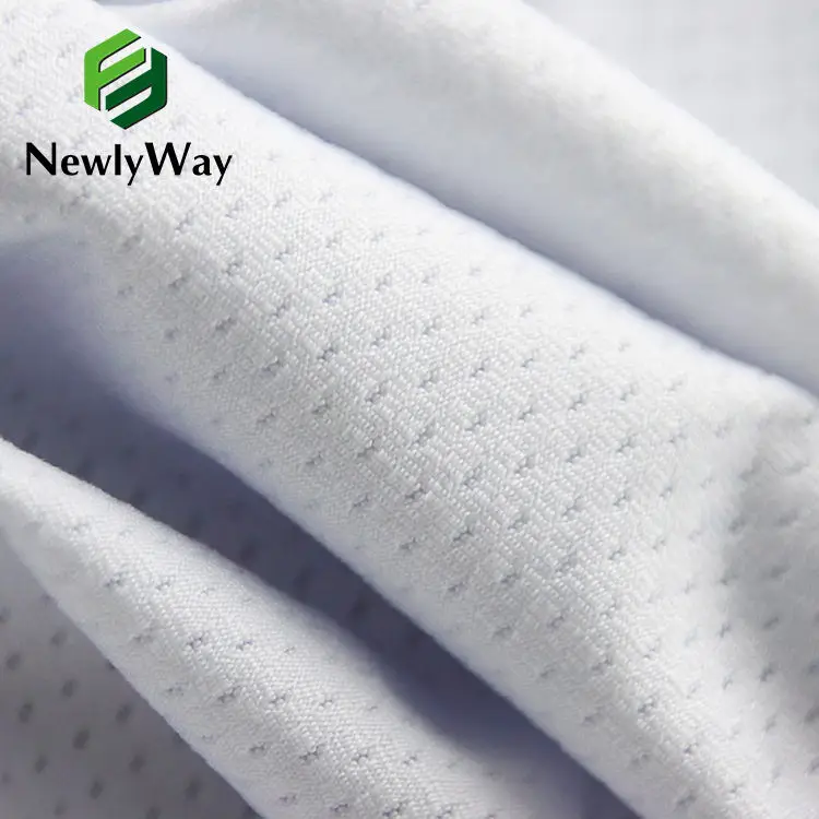 high elasticity stretch mesh dense hole polyester jacquard sports suit moisture wicking fabric