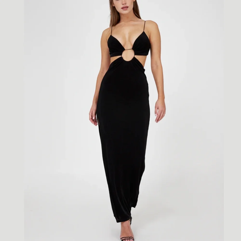 Evening Gown Dress Cut Out Women Dress Shiny Fabric Stretchy Material Fabric With Buckle Women Clothing Made in Vietnam