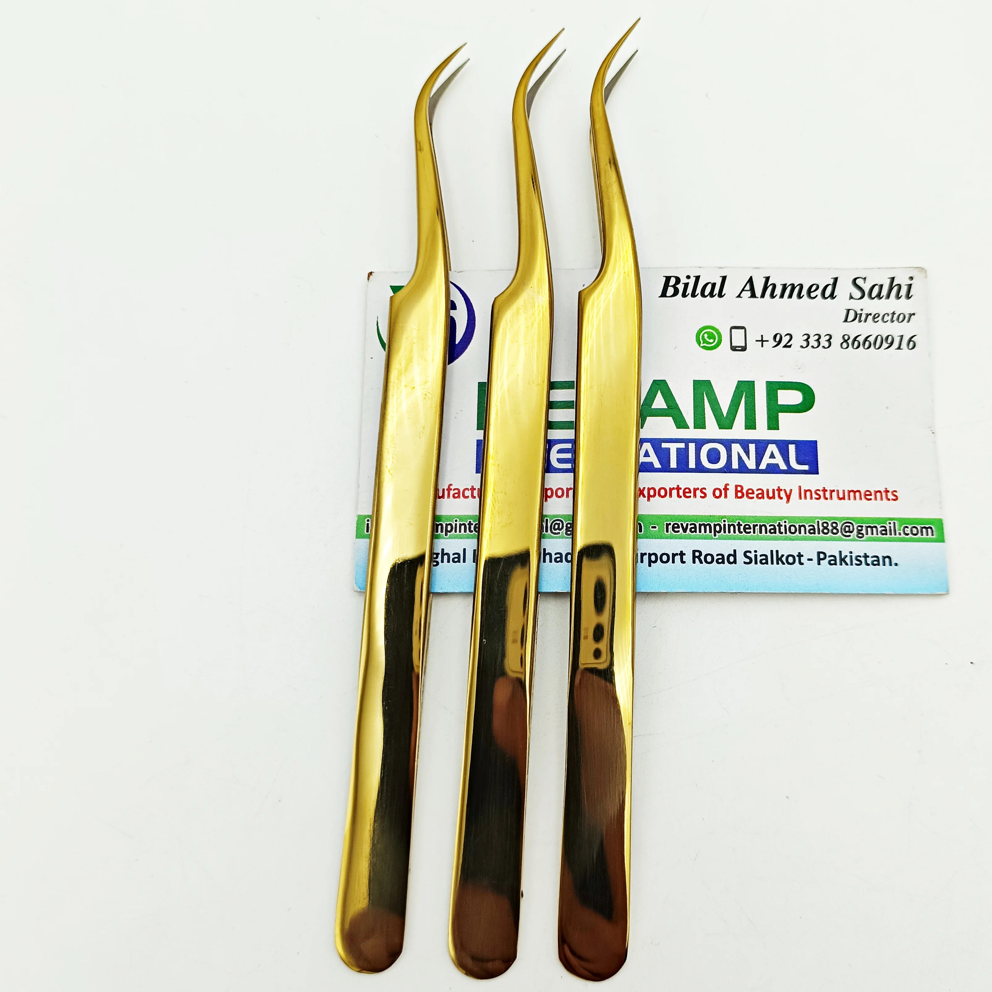 Hot Sale Gold Plated Curved Tip Lash Extension Tweezers For Isolation Sustainable Stainless Steel Fiber Tip Eyelash Tweezers