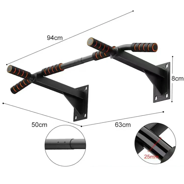 Fitness Heavy Duty Wall Mount Pull Up Bar  Home Gym Foam Handle Chin Up Bar Upper Body Workout Strength Training Equipment