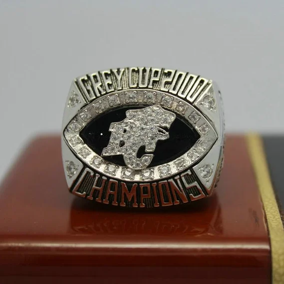 2000 BC Lions The 88th Grey Cup Championship Ring 925 Silver Diamond Classic Style Wedding Engagement Party Ring