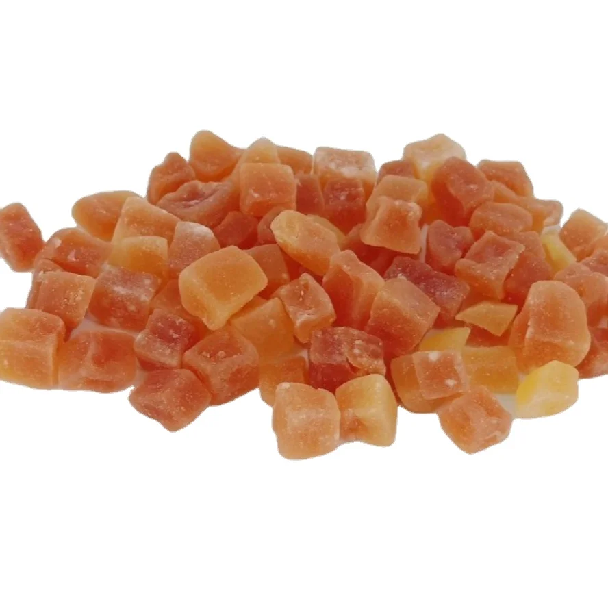 Dried Papaya Dice Mixed Color packing in bulk size wholesale