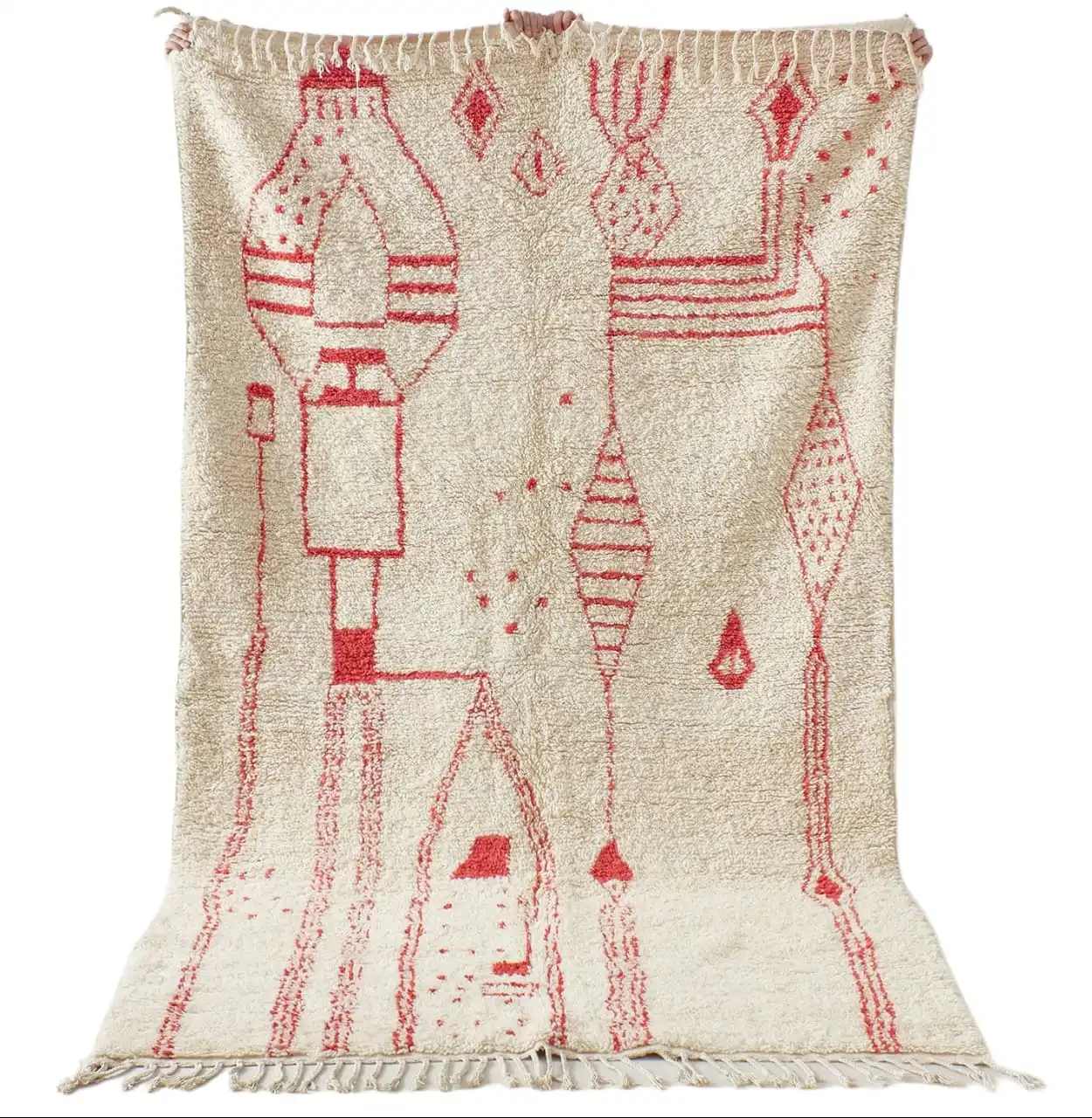 Handmade Authentic Moroccan Beni Ourain Rug Carpet , Azilal Rug, Tapis