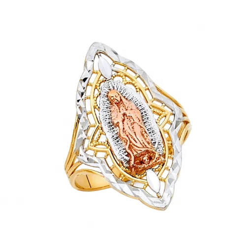 Fashion Jewelry Virgin Mary Rings three tone plated trending personalized high polished customization