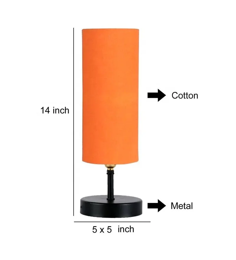 Best Quality Modern Black Color Metal Lamp With Orange Shade .