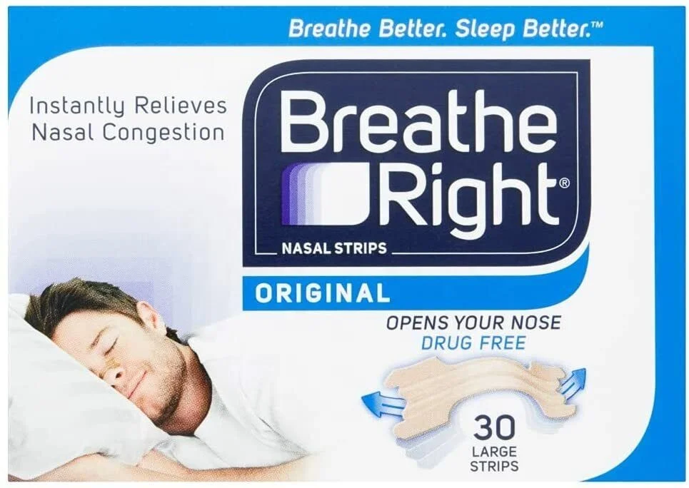 Breathe Right Nasal Strip Natural Large Pack of 30 Instant Nasal Congestion Relief Nasal Strips
