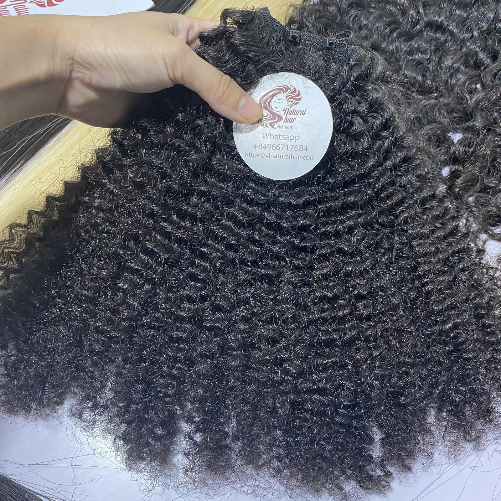 Raw Vietnamese Hair Bundles, Natural Black Kinky Curly Hair Bundle, 100% Vietnamese Raw Hair