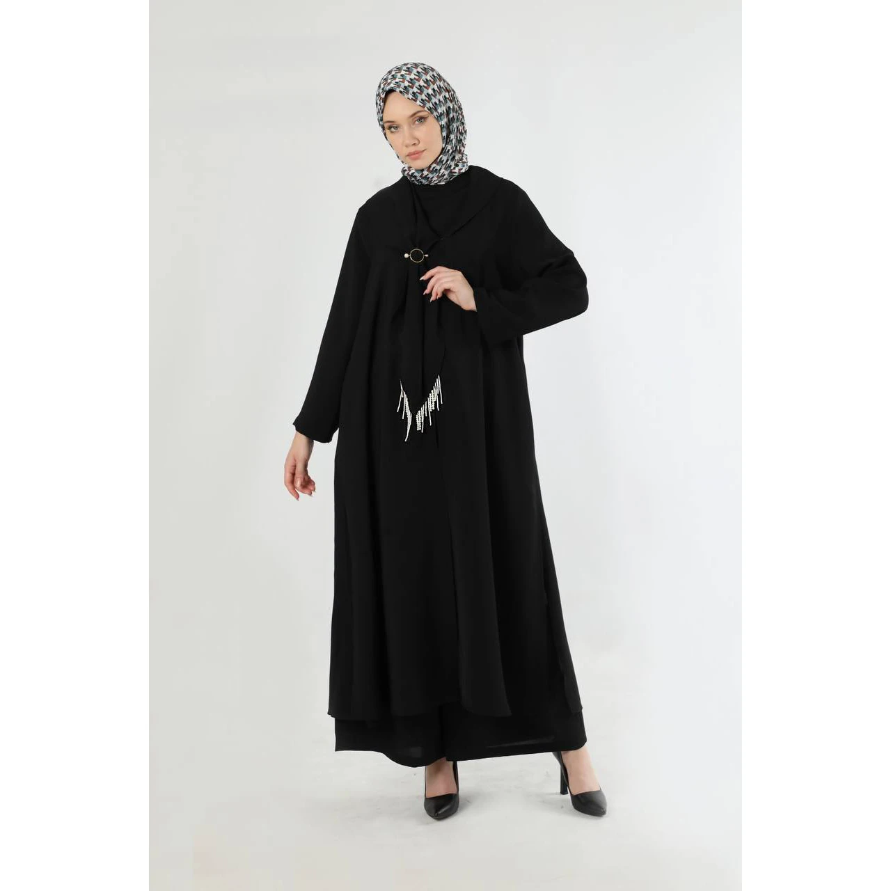 Wholesale Crepe Islamic Clothing Dubai Moroccan Kaftan Muslim Dress Robes Kimono Summer Women Girls Abaya