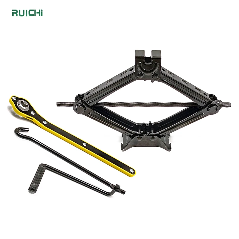 Ruichi Brand Manual Mechanical Scissor Jack 1T Manufacturer Universal Car Emergency Kit with Lug