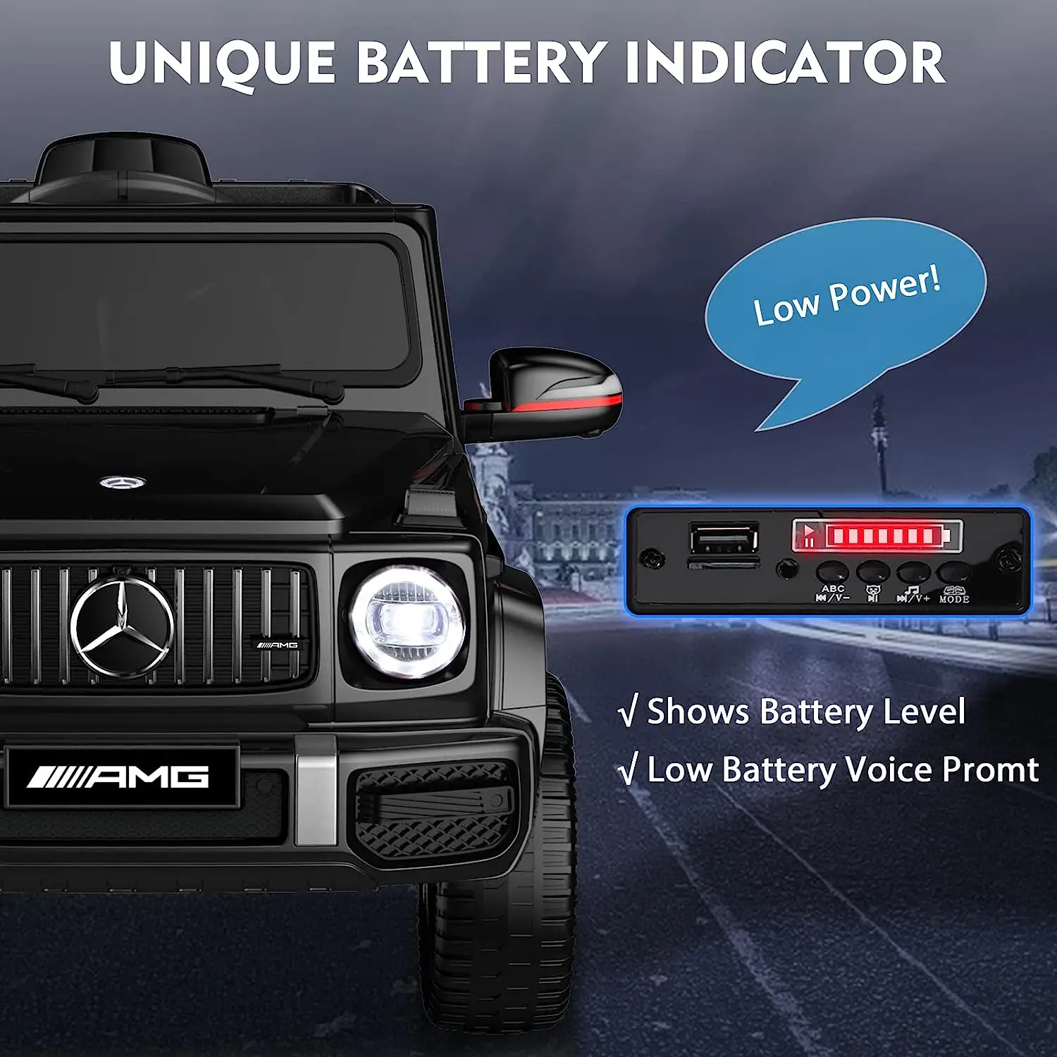 ANPABO Licensed G6 3 Car for Kids, 12V Ride on Car w/Parent Remote Control, Low Battery Voice Prompt, LED Headlight