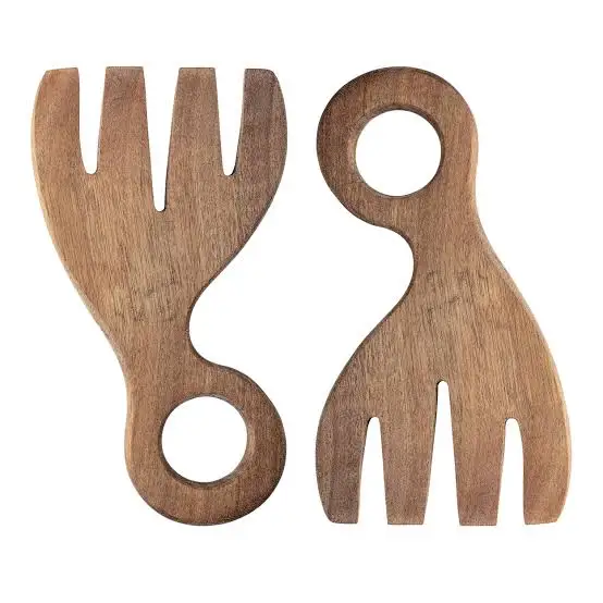 Designer Hand shape Salad Tools Wooden Salad Server Easy to Use Hands for Mixing lots of vegetable items for home and kitchen
