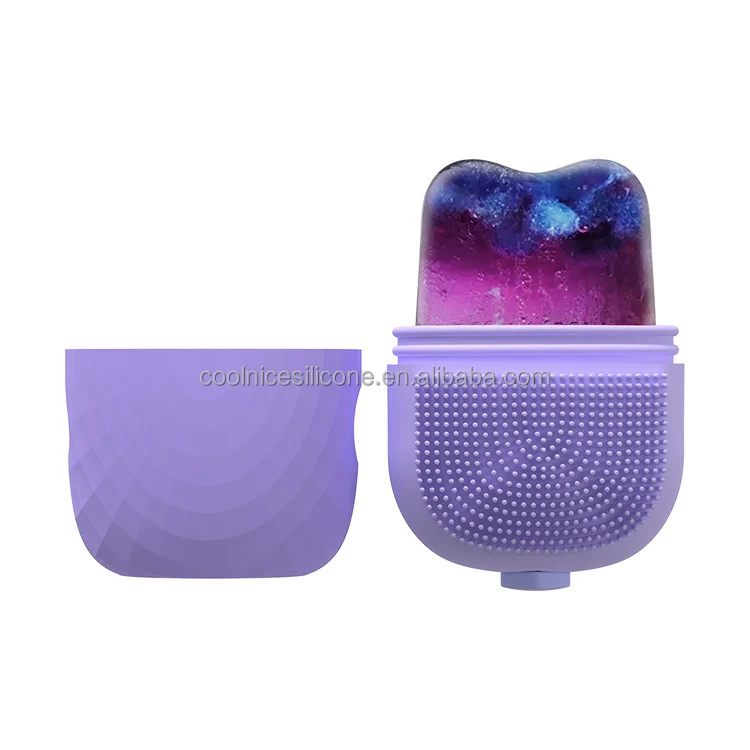 Private Logo Silicon Soothing Face Massage Ice Ball Ice Roller Face Massager Ice Contour Roller