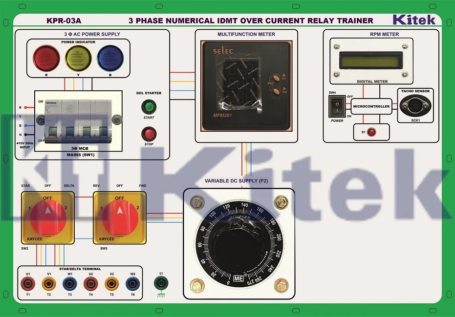 3 PHASE NUMERICAL IDMT OVER CURRENT RELAY TRAINER